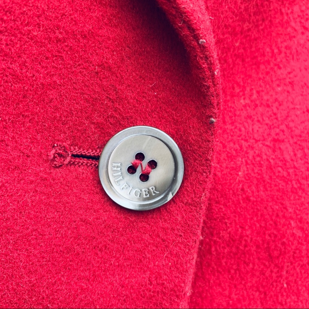 H HILFIGER RED WOOL/CASHMERE BLEND BLAZER SZ 8 - Picture 4 of 7